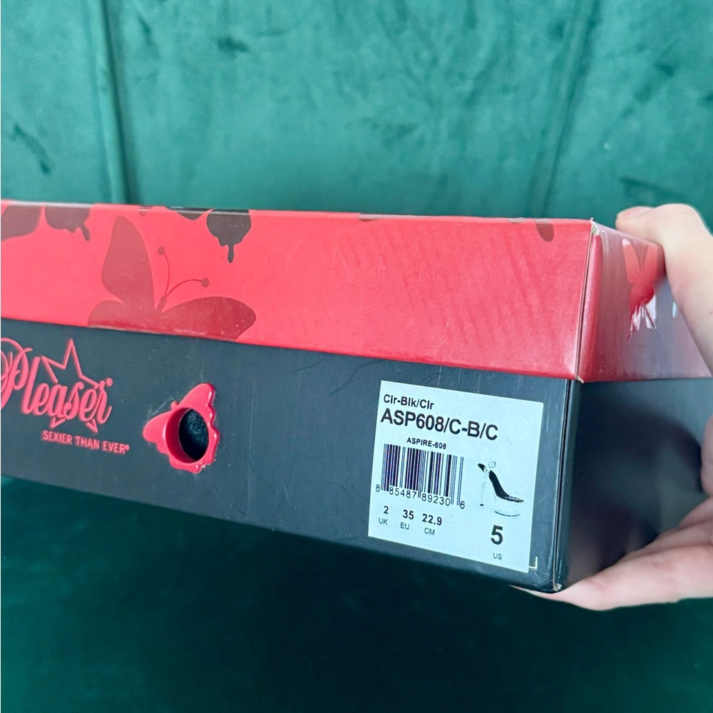 Pleaser Aspire 608 Pole Dance Dancing Shoes 6" Clear Lucit Pleasers - Picture 7 of 8
